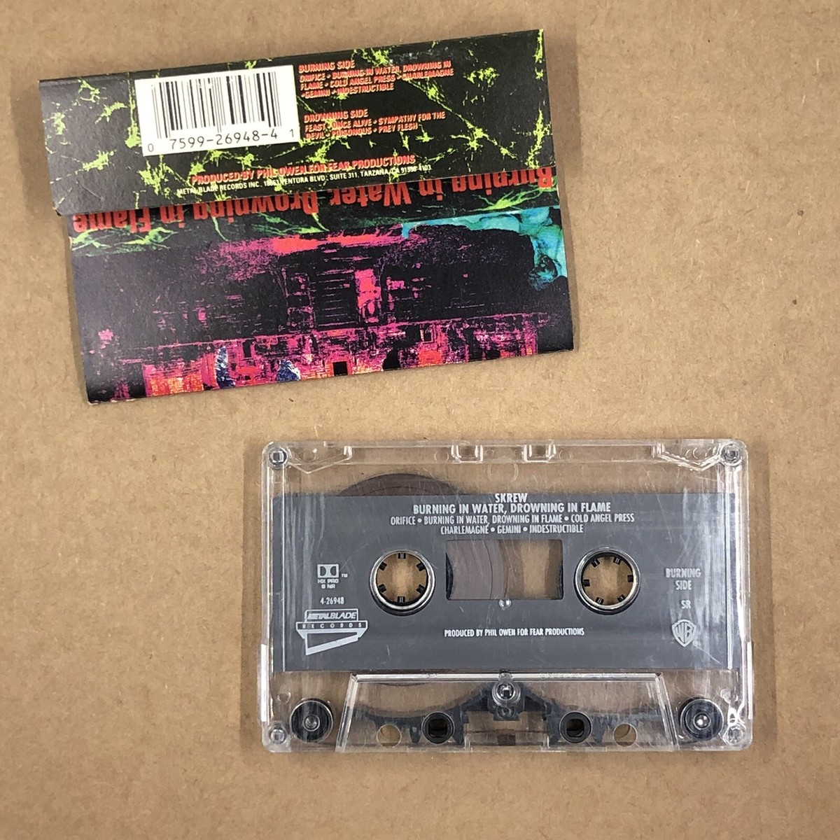 SKREW Cassette Tape 90s Metal Industrial BURNING IN WATER SYMPATHY