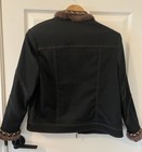 St. John Collection by Marie Gray Black Denim  Fur Jacket Size 6 EUC — photo 7