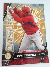2017 Bowman High Tek Bashers Jumbo 5x7 Jhailyn Ortiz Phillies #'d 06/10 Gold