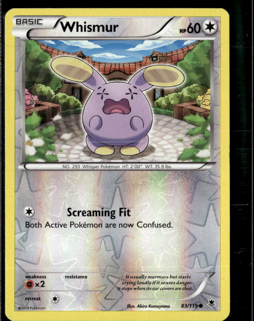 Pokemon Whismur 83/119 Phantom Forces Reverse Holo Common