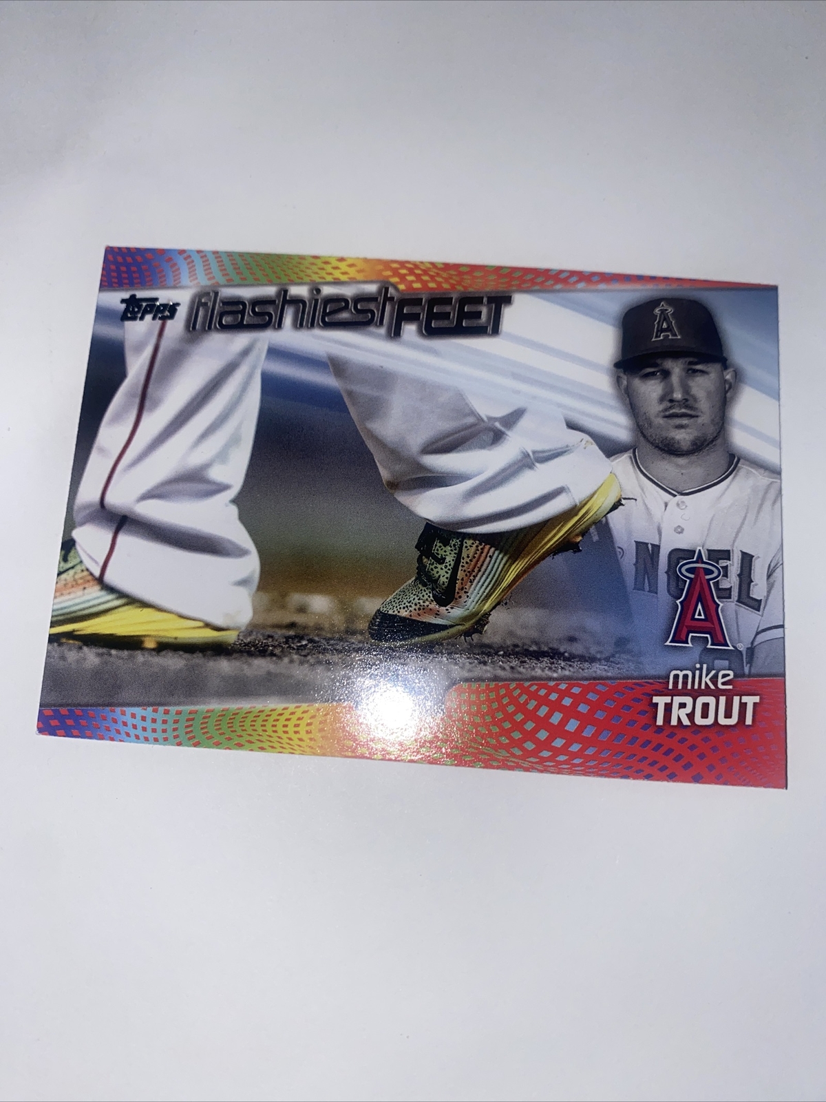 Mike Trout  2022 Topps Series 1 #FF-10 Flashiest Feet Insert Angels
