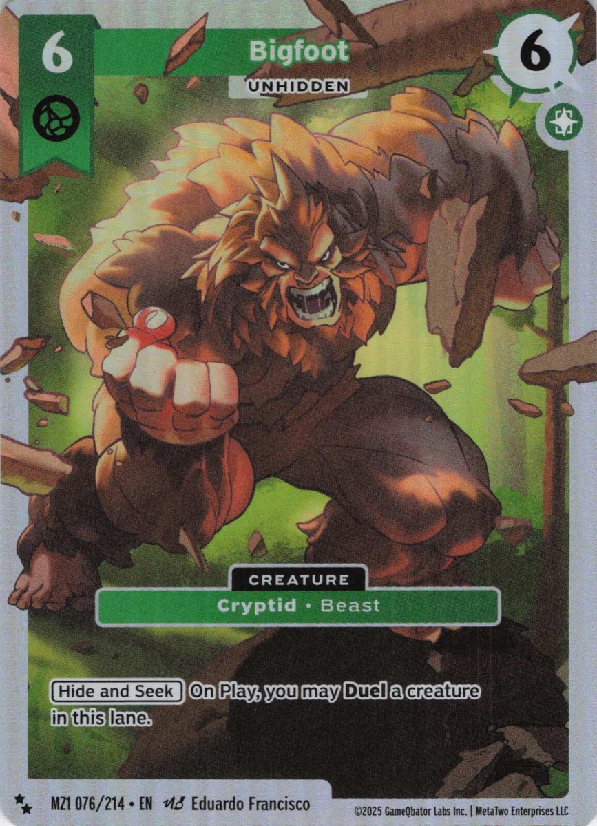 新品　タグ付き　Bucky Bigfoot  ビッグフット Bigfoot Unhidden Holofoil Metazoo 2025 Base Set MZ1 076/214 Super