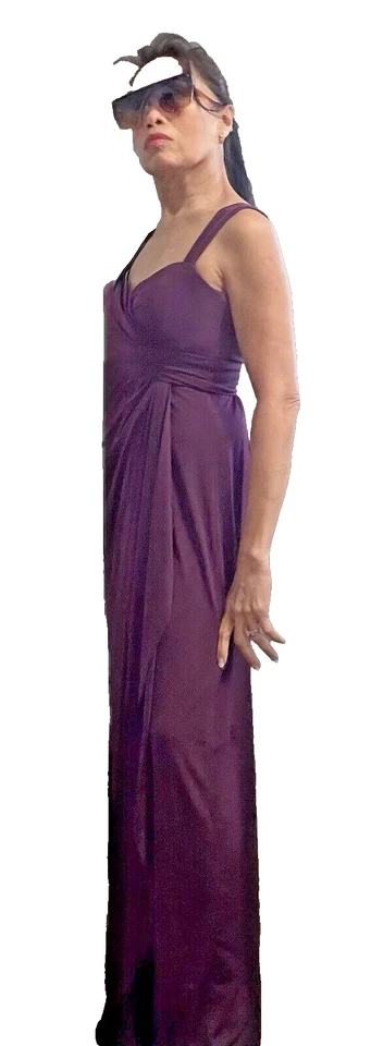 Nuevo sin etiquetas Vestido Jersey Amsale Imitación Envolvente/Gow Merlot Talla 4 Foto 4 de 4