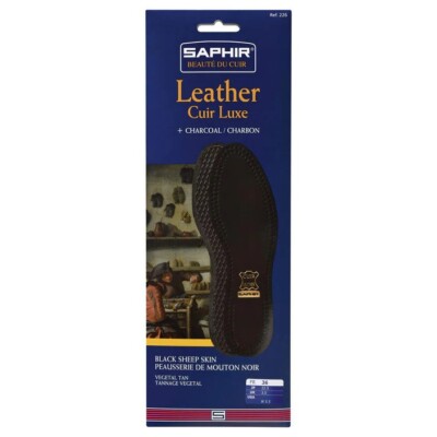 Saphir Leder Cuir Luxe Einlegesohlen Ziegenleder, anthrazit & Latexschaum