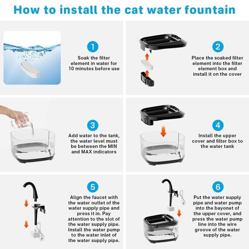 Pet Cat Water Electric Fountain Dog Water Automatic Drinking Dispenser Bowl 4.5L - Picture 8 of 10