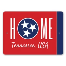 Tennessee Flag Decorative Sign, Custom Aluminum Sign