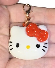 Large Hello Kitty Charm Zipper Pull  Keychain Add On Clip 