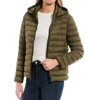 Women's Lightweight Water-Resistant Hooded Puffer Jacket Xs