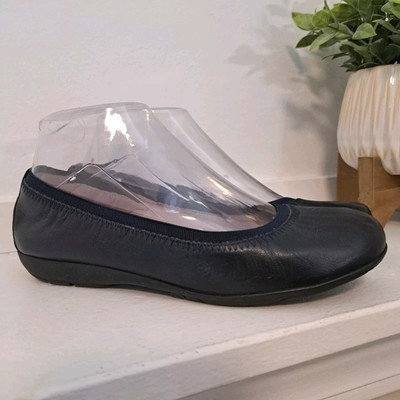Abeo Bio System Tia Leather Ballet Flats Comfort Shoes Navy Blue Women's 6N