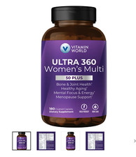 Vitamin World Ultra Women's Multi 50 plus 180 coated capets     Exp. 11/30/27