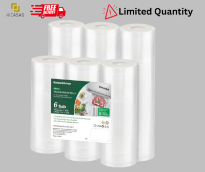Commercial Vacuum Sealer Bags 6 Pack - 3 Rolls 8''x20' and 3 Rolls 11''x20'
