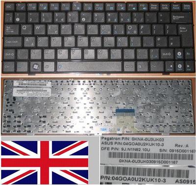 Keyboard qwerty UK ASUS Eee PC 1000 1000H 9J.N1N82.10U 0KNA-0U3UK03