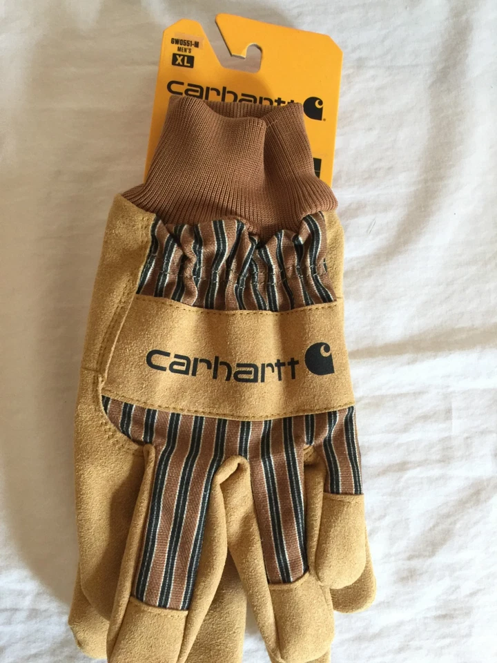 NUEVO CON ETIQUETAS Guantes Carhartt Duck Gamuza Sintética Tejido XL Marrón GW0551-M A551 Foto 3 de 4