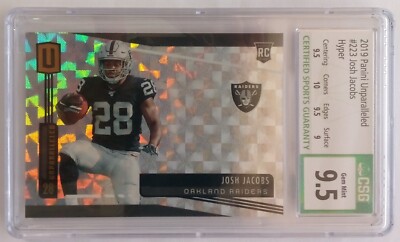 2019 Unparalleled Josh Jacobs Rookie Hyper SSP 06/25 CSG Gem Mint