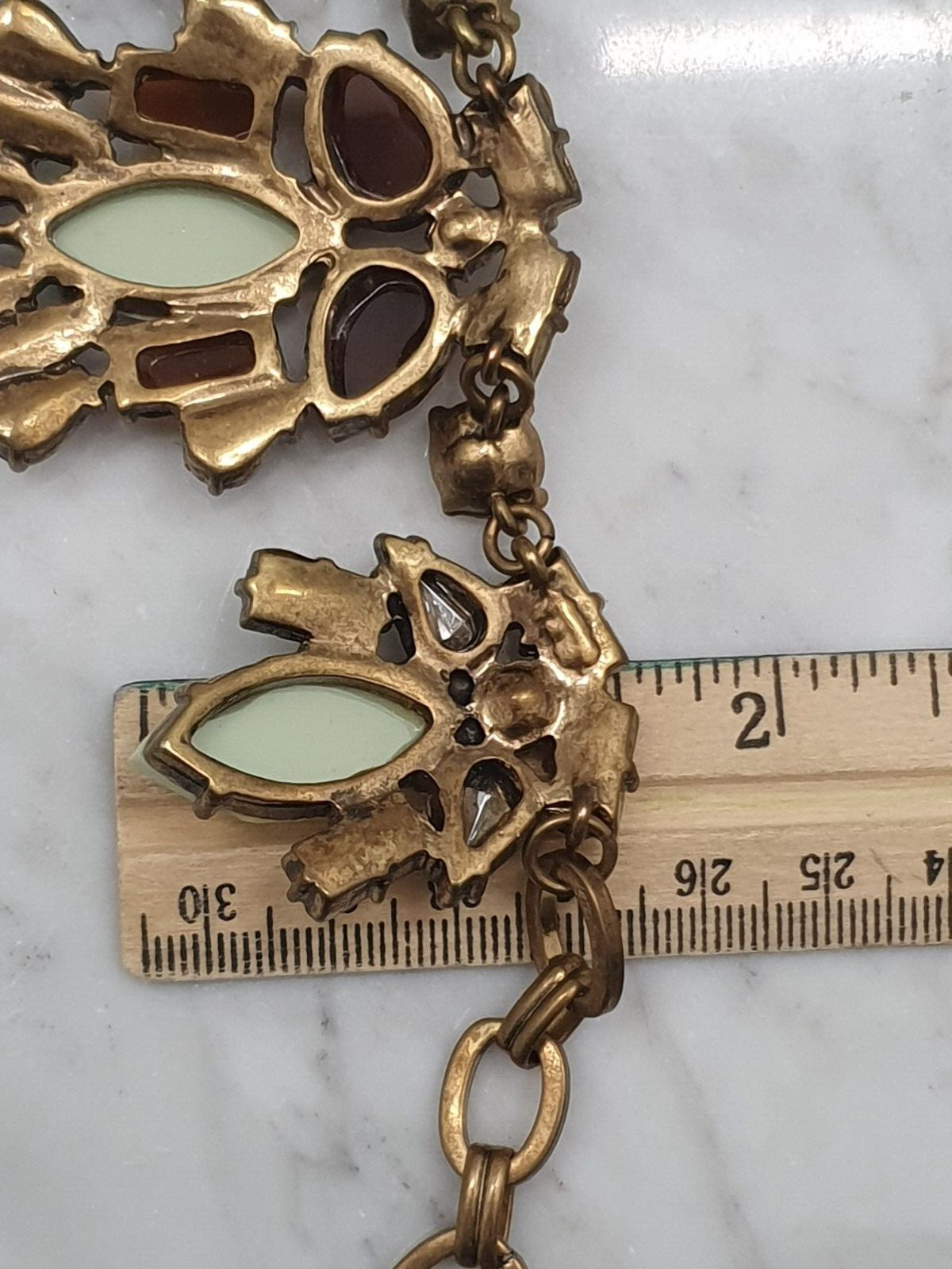 Statement Piece Necklace Bling Ruby Green Pink Sp… - image 11