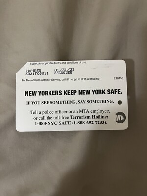 NYCT MTA MetroCard - New Yorkers Keep New York Safe