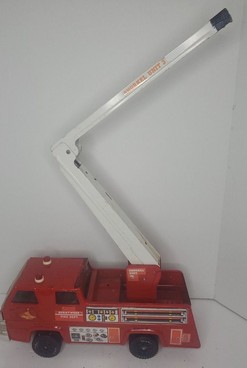 Vtg 80s TONKA Fire Rescue Truck Snorkel Unit 3 Pressed Steel