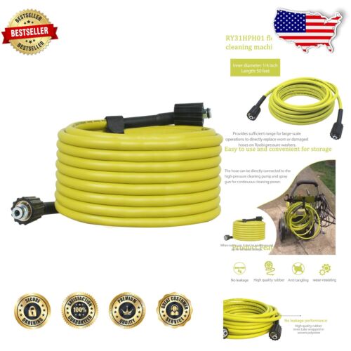 Ryobi High-Pressure Washer Hose - 1/4 in. x 50 ft Rubber with Kink Resistance