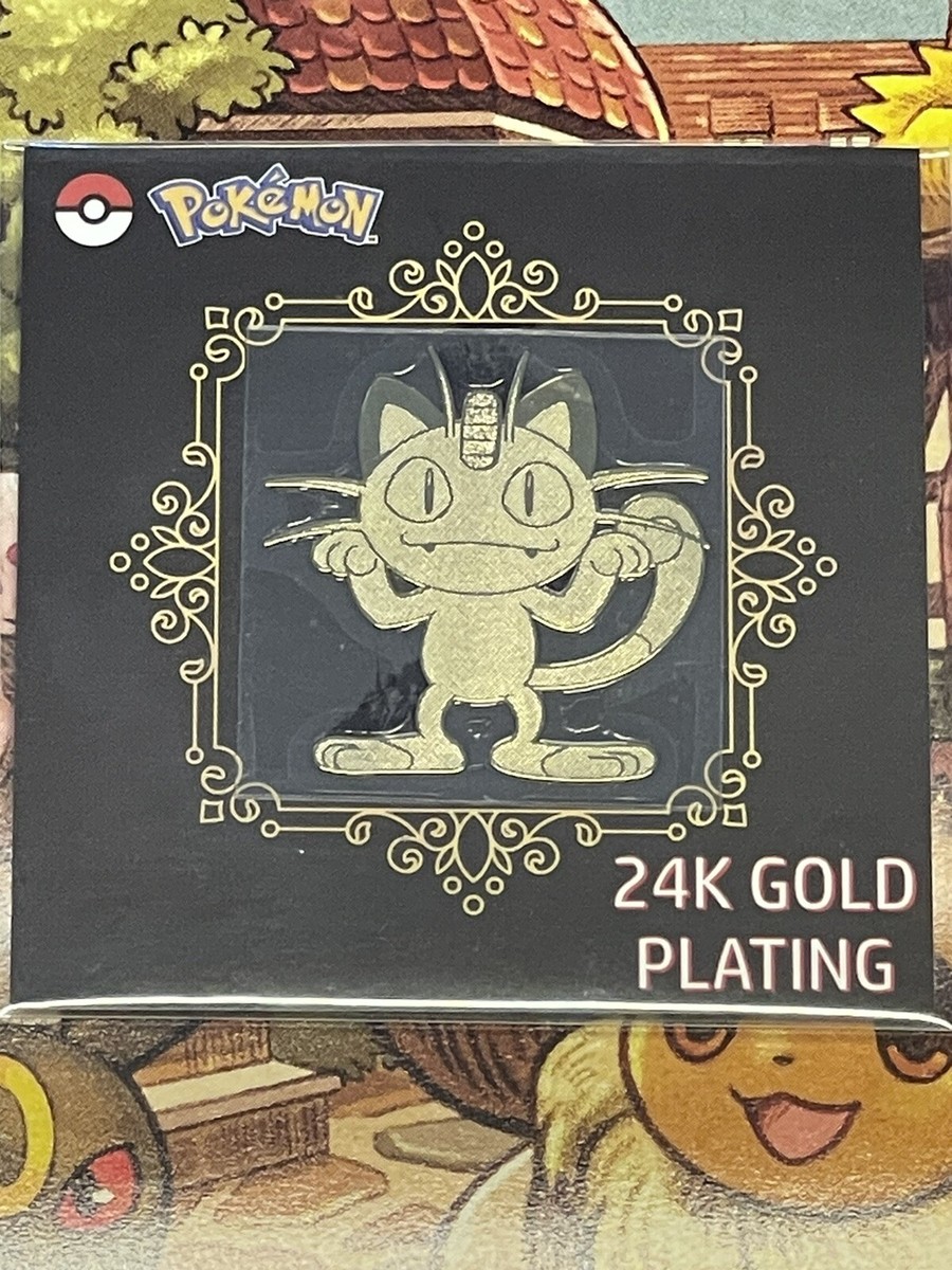 24k Gold Plated Pokémon Meowth Sticker Pack Fresh | eBay