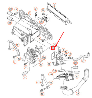 NEW AUDI A3 8V INTAKE MANIFOLD CONNECTION PIECE SEAL 04L131547N 