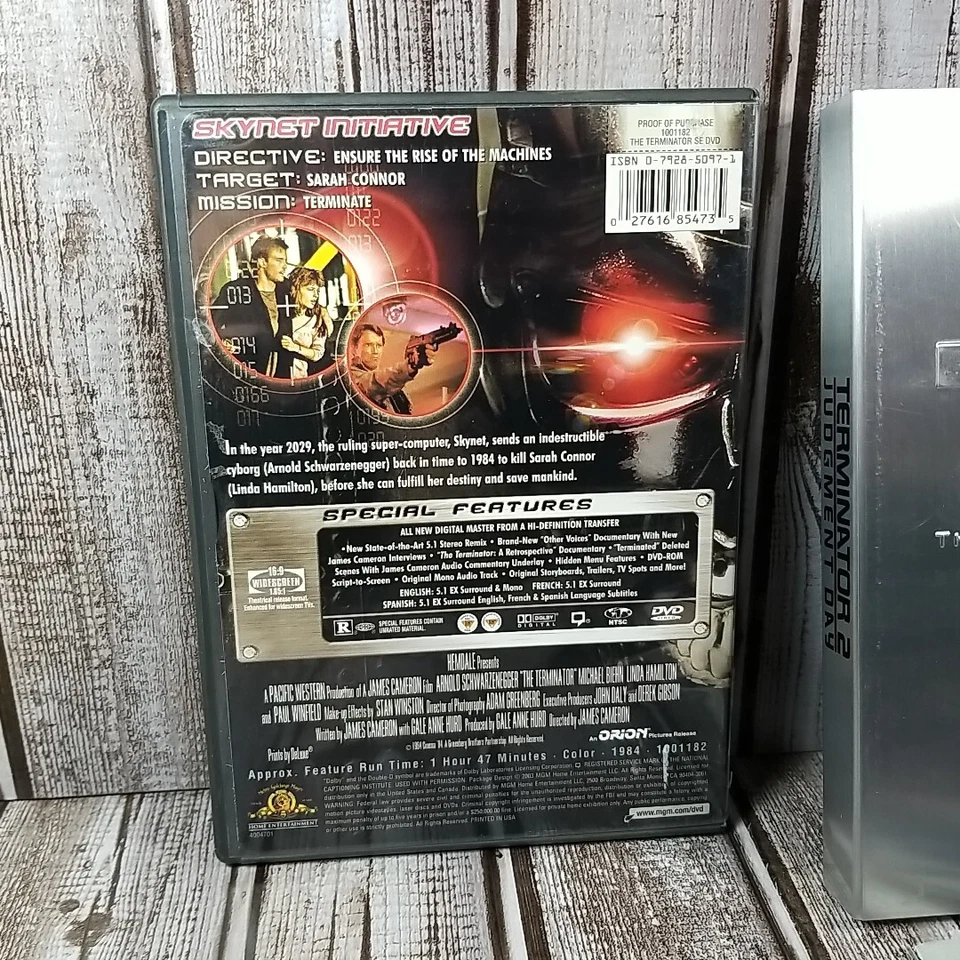 Terminator DVD Bundle 1 & 2 - Judgment Day Ultimate Edition Metal Slipcover - Image 3 of 4