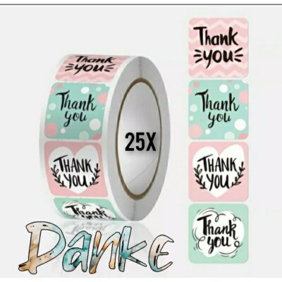   x DANKE   THANK YOU   Aufkleber Sticker Etiketten Geschenkverpackung 
