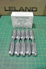 10PK LELAND 8 GRAM CO2 CARTRIDGES  MULTI-PURPOSE #40103 (WHSE02.29a2)