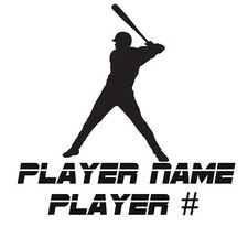 Baseball Player Batter Graphic  Vinyl Decal Car Truck Windows laptop notebook