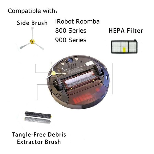 For iRobot Roomba Filters 800 900 Series Part Kit 880 890 960 980 Vacuum Brush - Picture 9 of 10