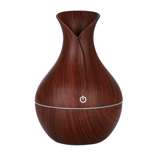 Essential Oil Diffuser Humidifier Aromatherapy Walnut Wood Grain Vase Aroma LED - Picture 5 of 9