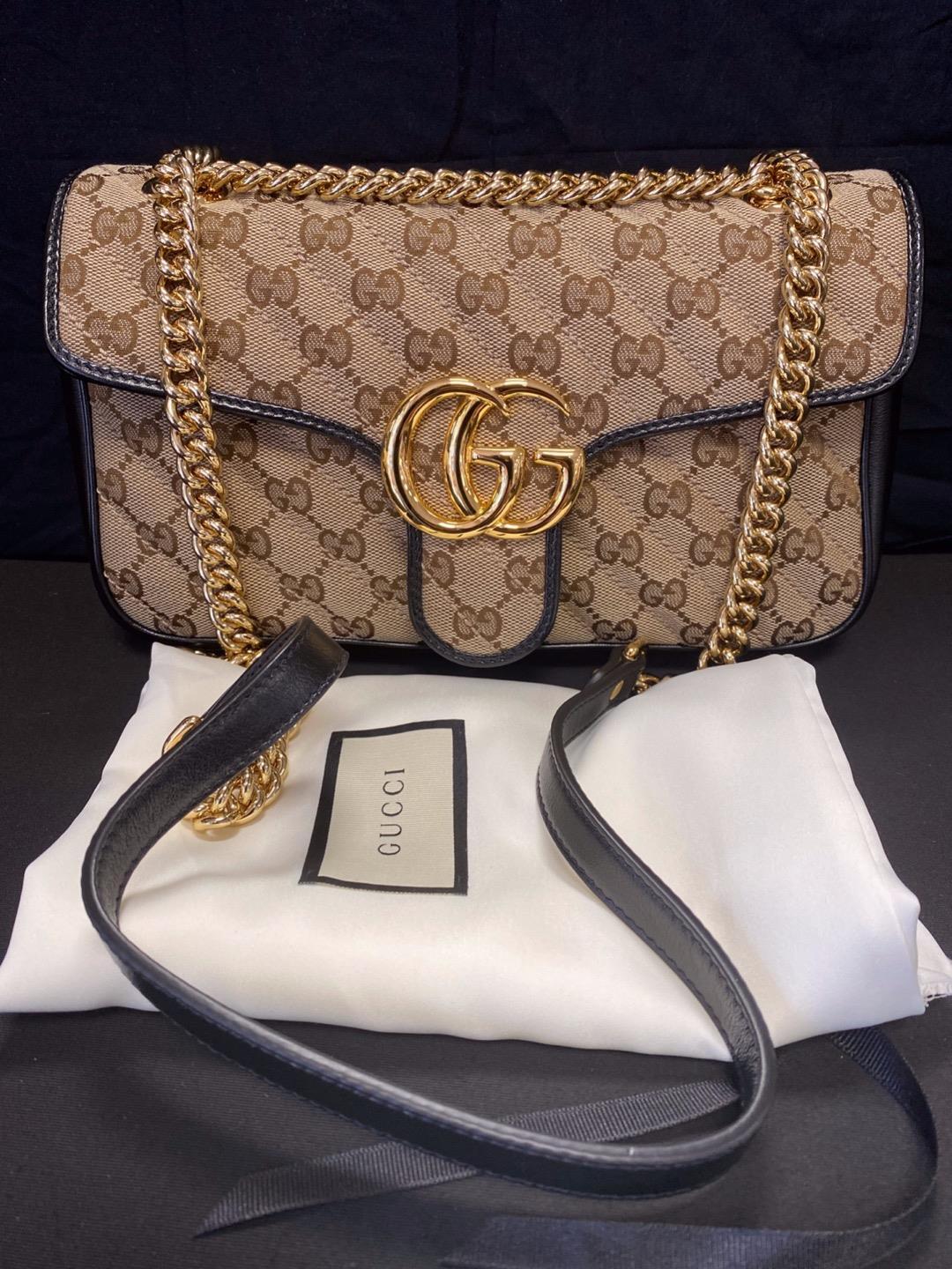 Authentic GUCCI GG Monogram Diagonal Quilted Marm… - image 1