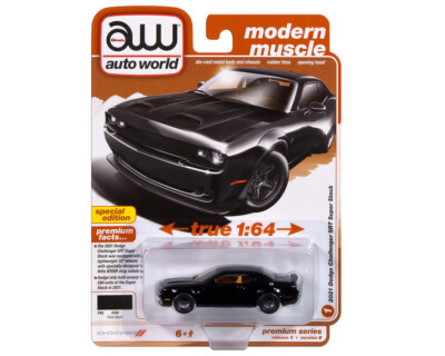2021 Dodge Challenger SRT Super Stock 1:64 Black Model by Auto World AWSP170B-5E
