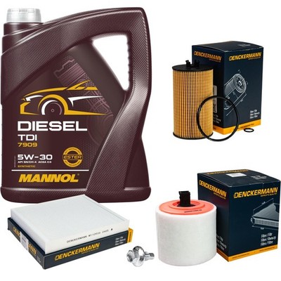 DENCKERMANN Inspektionspaket 5L MANNOL TDI 5W-30 für Opel Astra K 1.6 BiTurbo