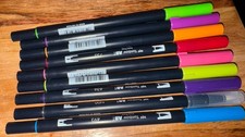 Tombow Assorted Colors Dual Brush Pens Lot of 9