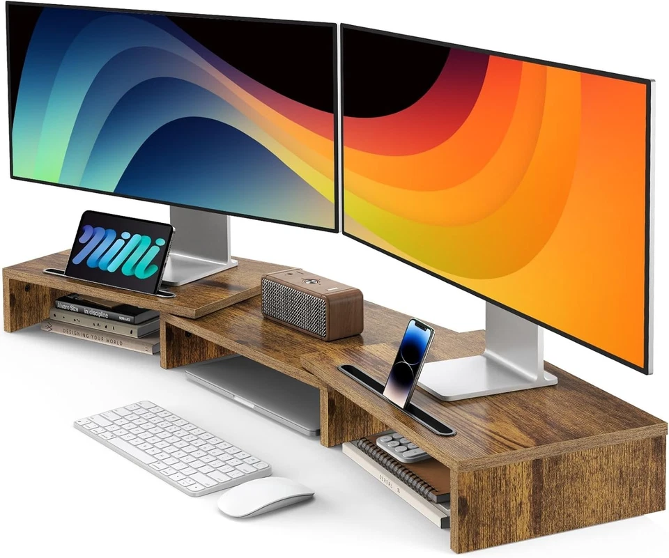 Functional Dual Monitor Stand for Office Supplies - Image 3 of 4