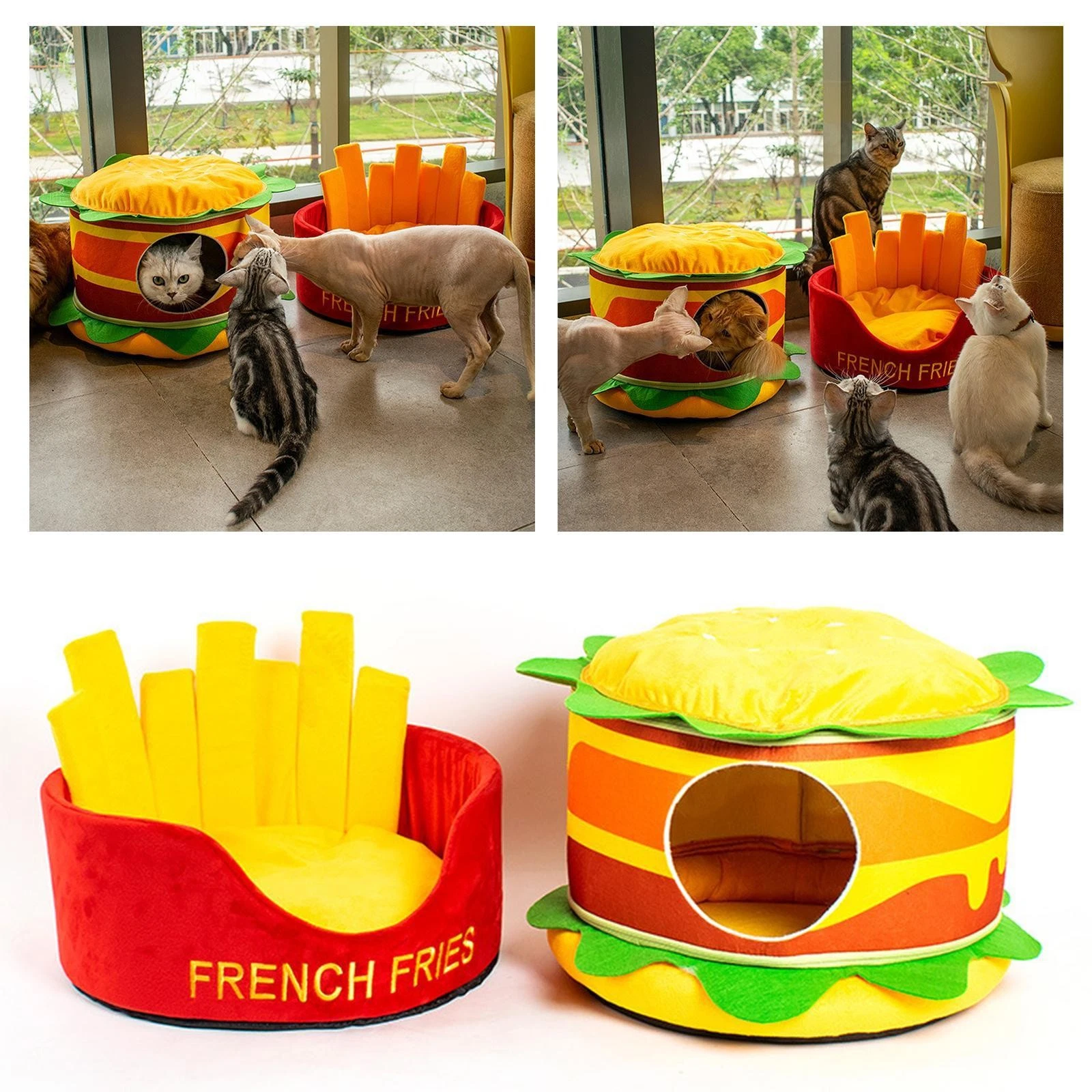 Cat Bed for Indoor Cats, Pet Cave Bed Cat House Cat Tent