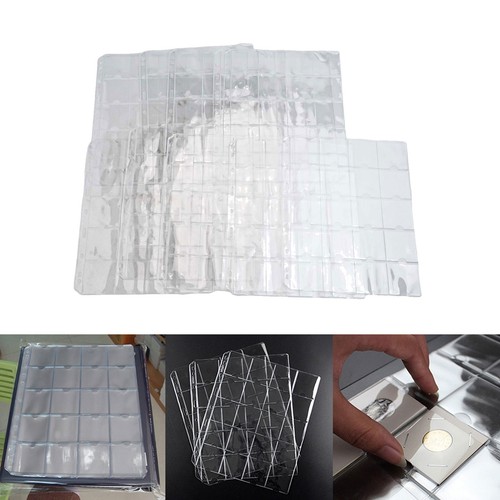 /10 Sheets 20 Pockets Clear PVC Coin Holder Page Album For Coin Collection New - Picture 22 of 24