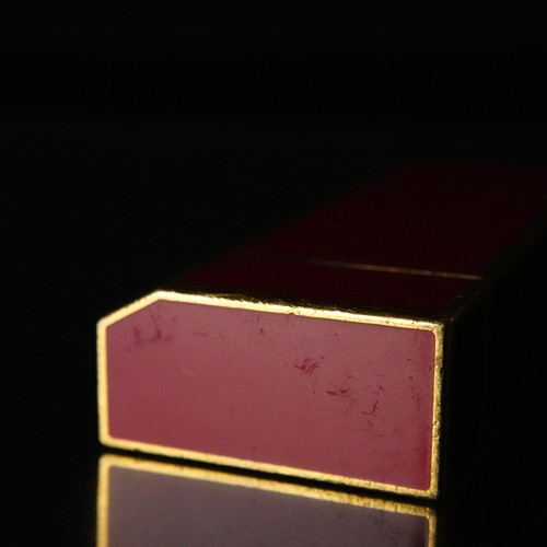 Cartier Vintage Gas Lighter Pentagon mini Gold plated Lacquer Red #CR20 - Picture 6 of 15