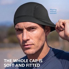 Cooling Dome Skull Cap Moisture Sweat Wicking Helmet Liner Bald Sport Beanie Hat