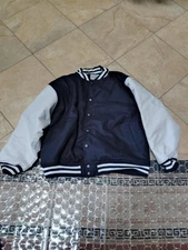 4XL Big & Tall Varsity Letterman Wool & Real Cowhide High Quality Bomber Jacket