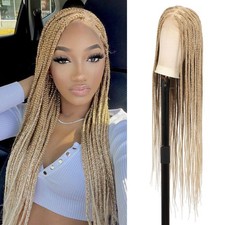 360 HD Full Lace Knotless Braided Wigs for Women Box Braid Wig with Baby Hai...