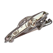Bassin and Brown Mens Motor Car Tie Bar - Silver