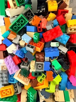 150 LEGO Basic Bricks Sizes 1x2 2x2 2x3 2x4 bulk lot mix colors -REBRICKS