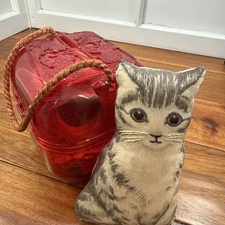 Vintage Hommer Plastic Yarn Container Cats Kitties Kitten Knitting Sewing