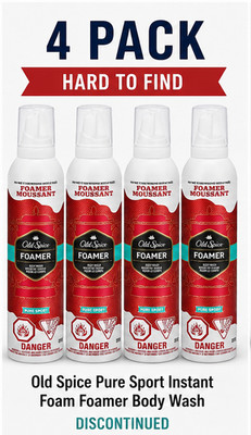 Old Spice Pure Sport Instant Foam Foamer Body Wash 4 Pack DISCONTINUED