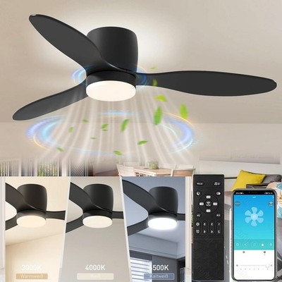 LED Ventilator Deckenleuchte Deckenventilator Schlafzimmer Lampe + Fernbedienung