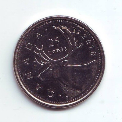 KANADA - 25 Cents - Elizabeth II 2018 - Stahl vernickelt   4,4 g     23,88 mm