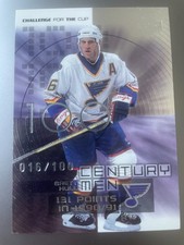 2001-02 UD Challenge for the cup BRETT HULL Century Men 016/100 JERSEY NUMBERED!