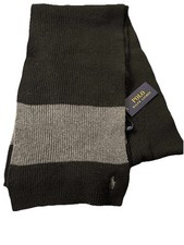 POLO RALPH LAUREN Mens Rugby Stripe Wool Blend Scarf 10x70