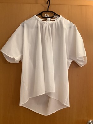 COS weiße Bluse | kurzarm | Gr. 42 | Baumwolle |  Bindeschleife | Rundhals | NEU